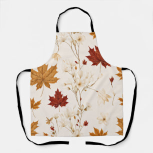 Boho Vintage Ahornblätter Winter Floralmuster Schürze