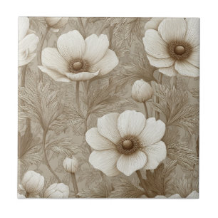 Boho Vintage Anemone Tiles for Bath Accent Fliese