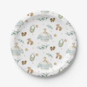 Boho Vintage Baby Muster Pappteller (Vorderseite)