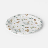Boho Vintage Baby Muster Pappteller (Schrägansicht)