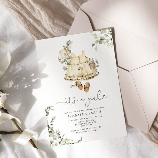 Boho Vintage Babykleidung Die Babydusche Einladung