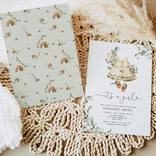 Boho Vintage Babykleidung Die Babydusche Einladung