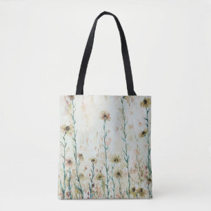 Boho Vintage Beige Wildblumen Tasche