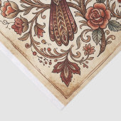 Boho Vintage Birds & Florals Seidenpapier (Detail)