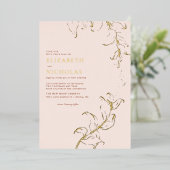 Boho Vintage Blätter Rustikaler Fall Folieneinladung (Stehend vorne)