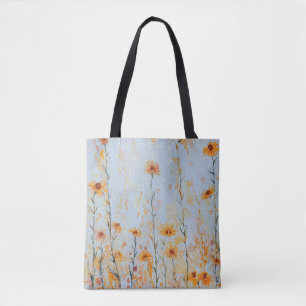 Boho Vintage Blaue Wildblumen Tasche
