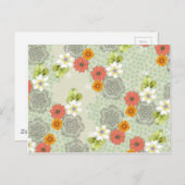 Boho Vintage Blume Postkarte (Vorne/Hinten)