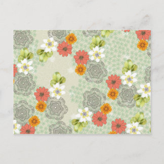 Boho Vintage Blume Postkarte