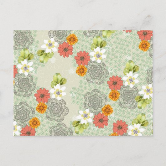 Boho Vintage Blume Postkarte (Vorderseite)