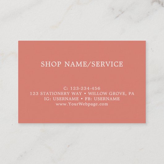 Boho Vintage Blume Rabattkarte (Rückseite)