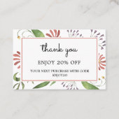 Boho Vintage Blume Rabattkarte (Vorderseite)