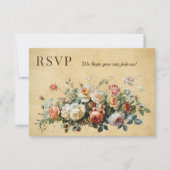 Boho Vintage Blumengestelle RSVP Karte (Vorderseite)