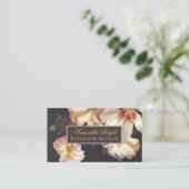 Boho Vintage Blumenkarte Business Card Visitenkarte (Stehend Vorderseite)