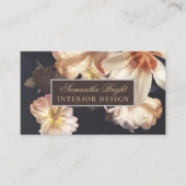 Boho Vintage Blumenkarte Business Card Visitenkarte (Vorderseite)