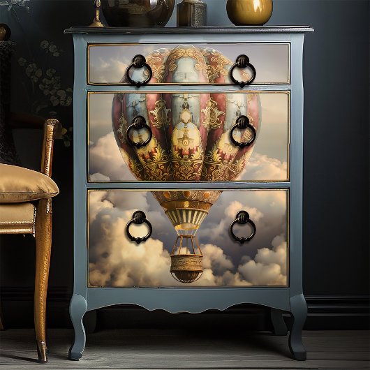 Boho Vintage Bohemische Heißluftballon Dekoupage Seidenpapier