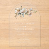 Boho Vintage Botanische Botanische Hochzeit Acryleinladungen (Vorderseite)