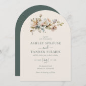 Boho Vintage Botanische Botanische Hochzeit Einladung (Vorne/Hinten)