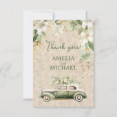 Boho Vintage botanische Hochzeit Dankeskarte (Vorderseite)