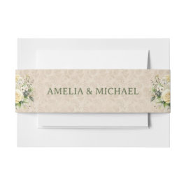 Boho Vintage botanische Hochzeit Einladungsbanderole