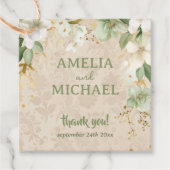 Boho Vintage botanische Hochzeit Geschenkanhänger (Vorderseite)