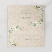 Boho Vintage botanische Hochzeit Platzkarte (Außenseite Aufgefaltet)