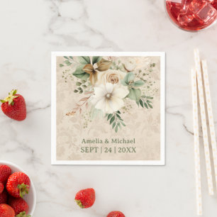 Boho Vintage botanische Hochzeit Serviette