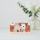 Boho Vintage Creme Blush Pink Blume Visitenkarte (Stehend Vorderseite)