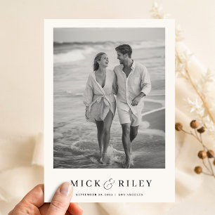 Boho Vintage Elegante Text- und Foto-Hochzeit Save The Date