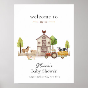 Boho Vintage Farmer Traktor Baby Shower Willkommen Poster