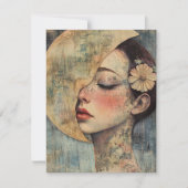 Boho Vintage Frau und Halbmond (Vorderseite)