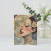 Boho Vintage Frau und Halbmond (Stehend Vorderseite)