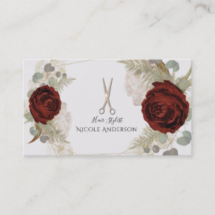 Boho-Vintage-Glamour-Botanik-Blumen-Frisur-Stylist Visitenkarte