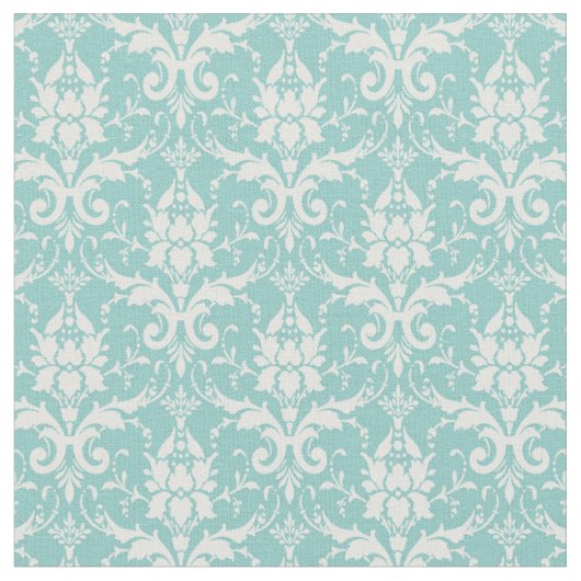 Boho-Vintage grün weiß floral eleganter Damast Stoff (Nahaufnahme)