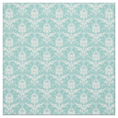 Boho-Vintage grün weiß floral eleganter Damast Stoff (Muster)