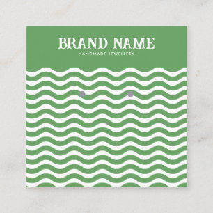 Boho Vintage grüne Ohrringe-Anzeigetafel Quadratische Visitenkarte