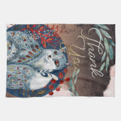 Boho Vintage Katze Danke Koch Geschirrtuch (Horizontal)