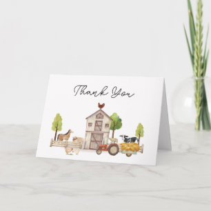 Boho Vintage Kleiner Traktor Baby Shower Dankeskarte
