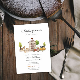 Boho Vintage Kleiner Traktor Bauer Baby-Party Einladung
