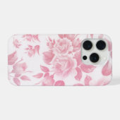 Boho Vintage Land schick weißen rosa Rosen Blumens iPhone Hülle (Rückseite (Horizontal))