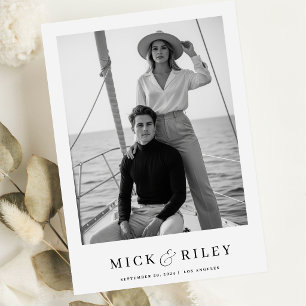 Boho Vintage Minimalistische Text- und Foto-Hochze Save The Date