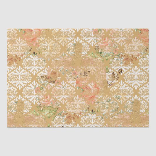 Boho-Vintage-Muster Seidenpapier (Vorderseite)