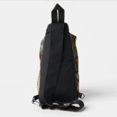 Boho Vintage Pilze Wald Crossbody Bag (Rückseite)