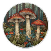 Boho Vintage Pilze Wald Keramikknauf (Vorderseite)