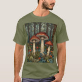 Boho Vintage Pilze Wald T-Shirt (Vorderseite)