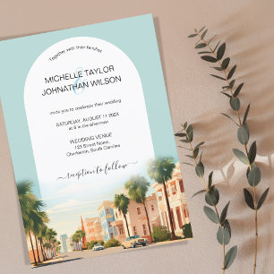 Boho Vintage Retro Zielhochzeit Charleston Einladung