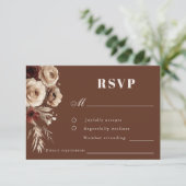 Boho Vintage Rose Hochzeit RSVP Karte (Stehend Vorderseite)
