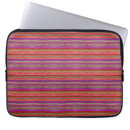 Boho Vintage Rot Violett Streifen -  Laptopschutzhülle