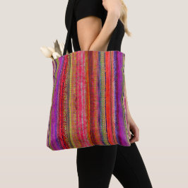 Boho Vintage Rot Violett Streifen -  Tasche