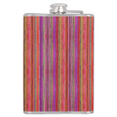 Boho Vintage Rot Violette Streifen - Flachmann (Rückseite)