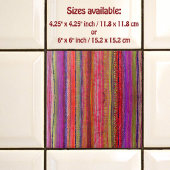 Boho Vintage Rot Violette Streifen - Fliese